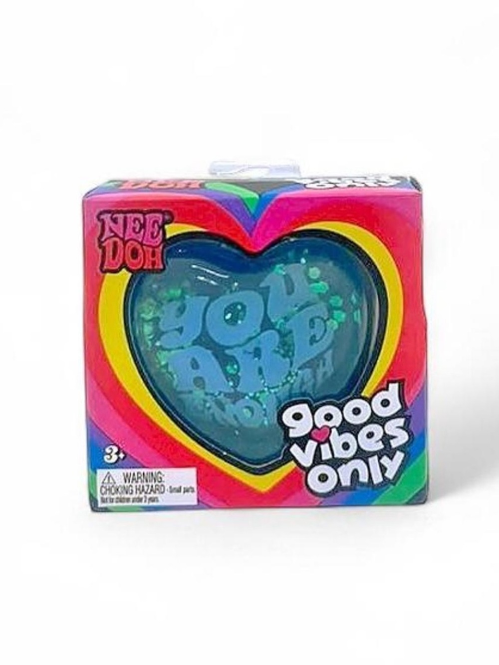 Blue NeeDoh Good Vibes Only Heart Squishy